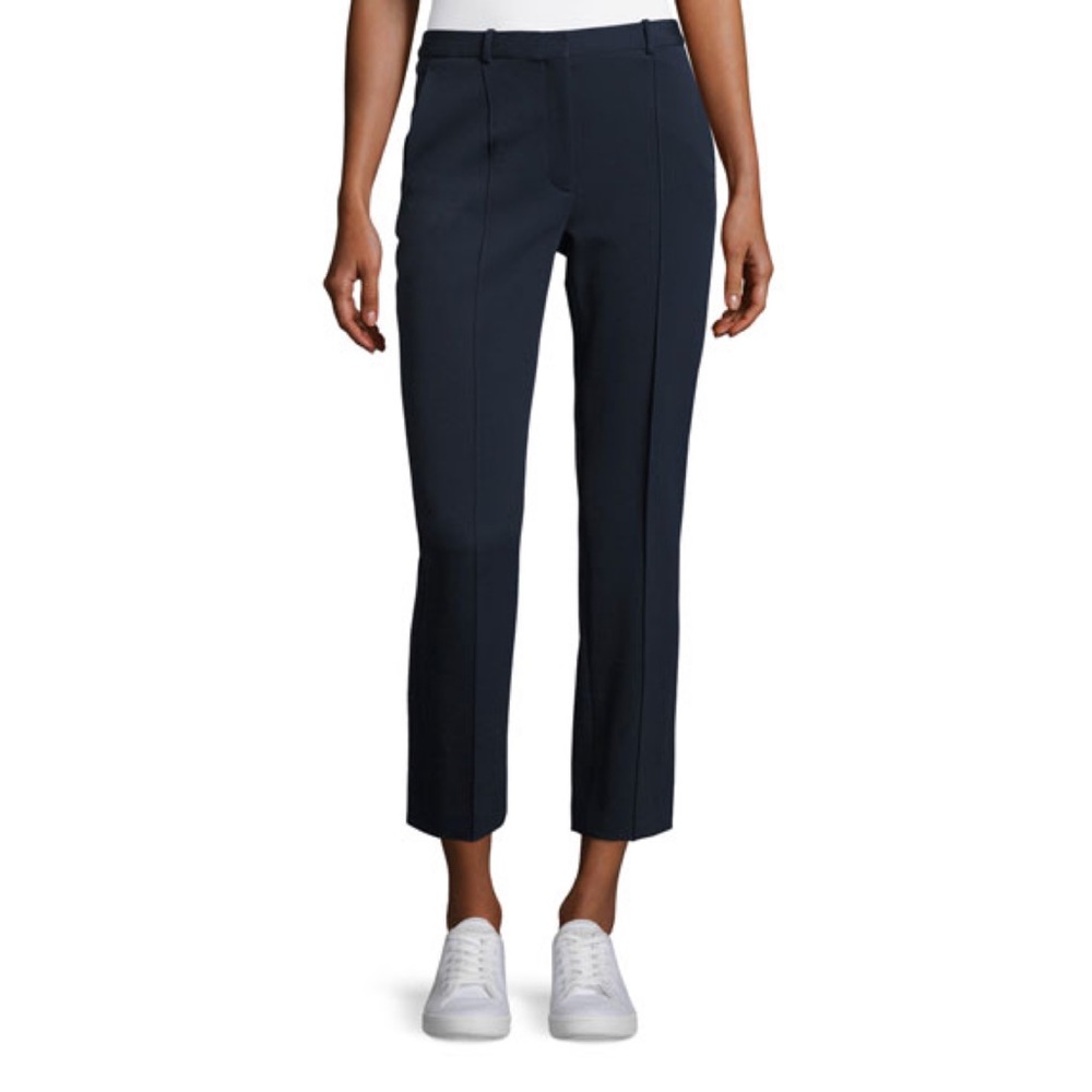 Theory Hartsdale K Oxford Cropped Knit Blue Pants